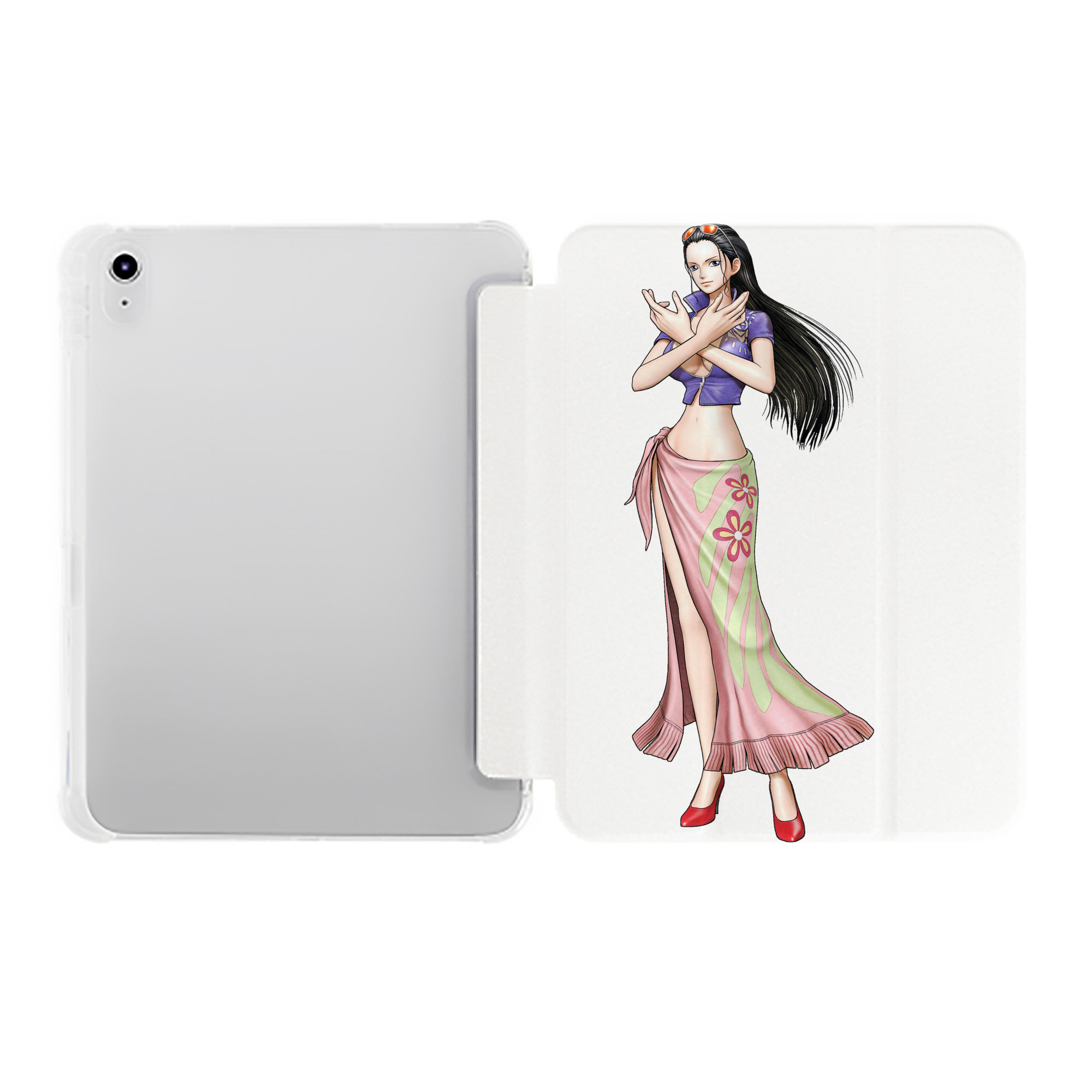 （画像用） ワンピース ニコ・ロビン ONE PIECE Nico Robin IPad ケース ペン収納付き 三つ折りスタンド PUレザー×シリコン 対応機種9.5/10.5/10.9インチ